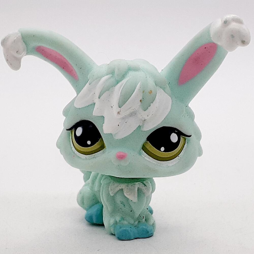 Littlest Pet Shop Bunny Rabbit Figure Mint Green Long Ears Hasbro LPS Toy Pet